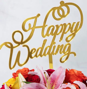Happy Wedding Bouquet topper - Flowers Mauritius